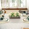 Centerpiece Table Decorations for Dining Room Farmhouse Living Room Table Centerpieces Decor Wood Tray with 3 Artificial Flowers and 2 Eucalyptus for Kitchen Table, 14.1" x 4.7" x 3.1"